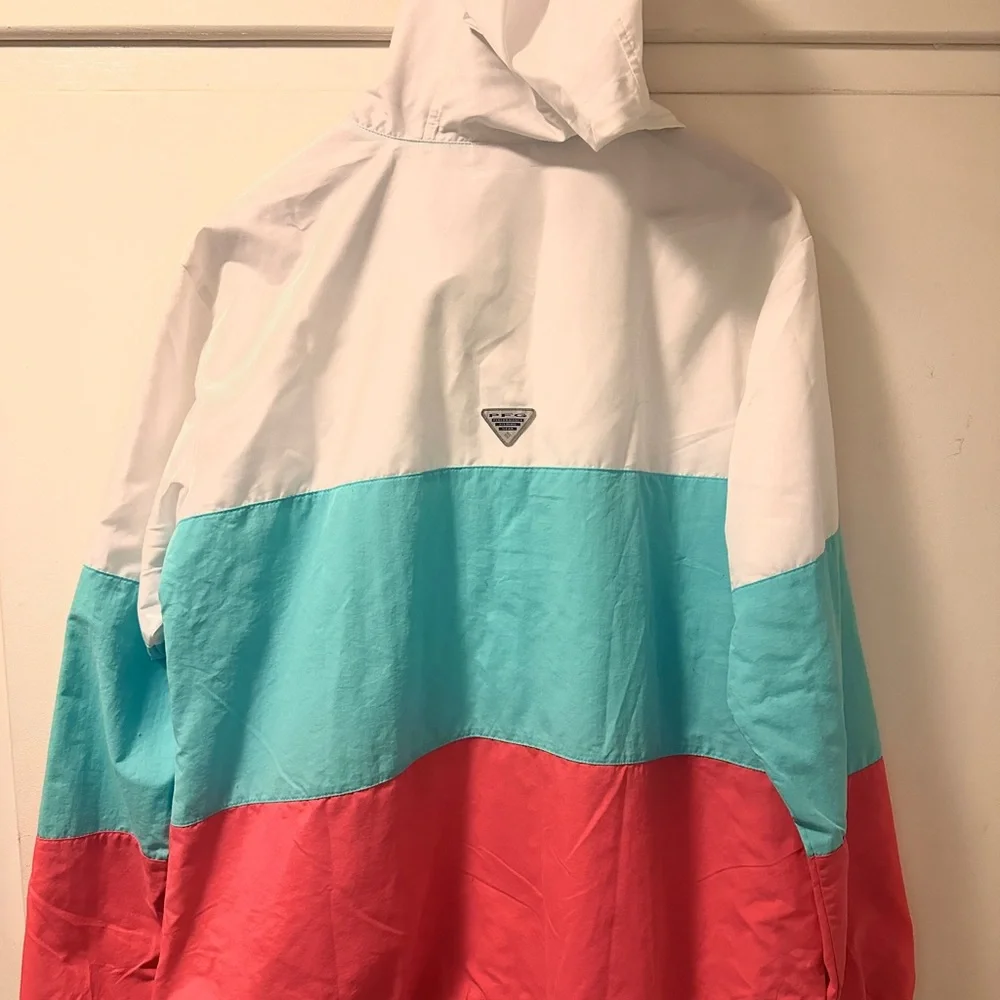 Columbia PFG Color Red Blue White XL Windbreaker Jacket - Picture 3 of 7